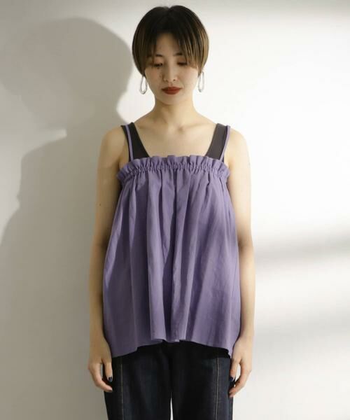KBF / ケービーエフ キャミソール・チューブトップ | リネンギャザーキャミ∴ | 詳細3