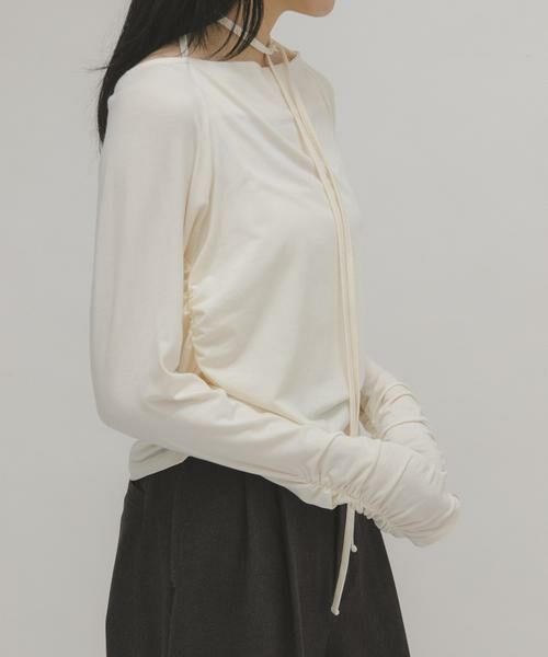 KBF / ケービーエフ Tシャツ | ドレープリボントップス | 詳細2