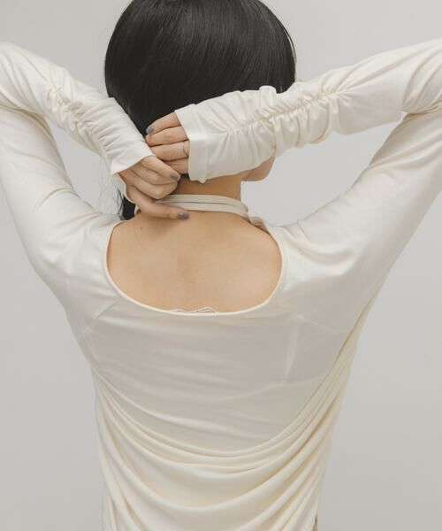 KBF / ケービーエフ Tシャツ | ドレープリボントップス | 詳細3