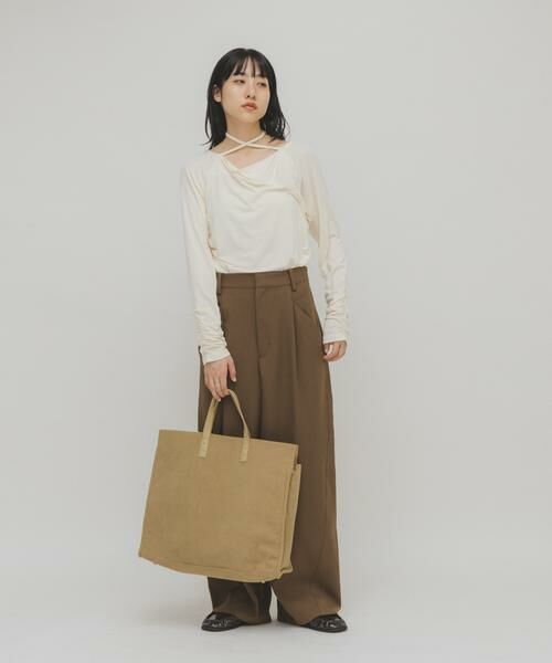 KBF / ケービーエフ Tシャツ | ドレープリボントップス | 詳細5