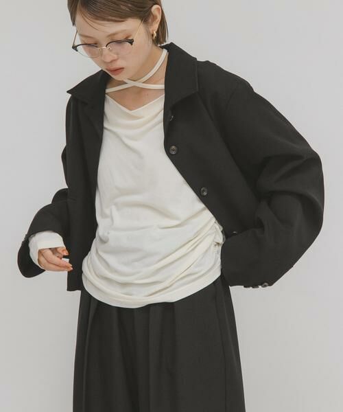 KBF / ケービーエフ Tシャツ | ドレープリボントップス | 詳細6