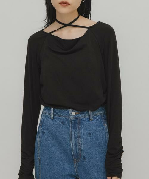 KBF / ケービーエフ Tシャツ | ドレープリボントップス | 詳細10