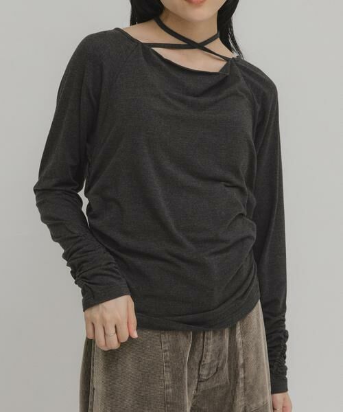 KBF / ケービーエフ Tシャツ | ドレープリボントップス | 詳細20