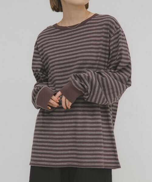 KBF / ケービーエフ Tシャツ | マルチボーダーロンTEE | 詳細1