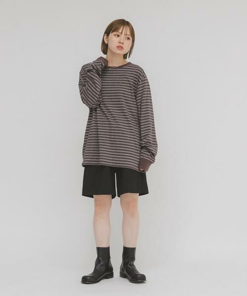 KBF / ケービーエフ Tシャツ | マルチボーダーロンTEE | 詳細4