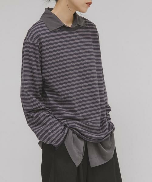 KBF / ケービーエフ Tシャツ | マルチボーダーロンTEE | 詳細9