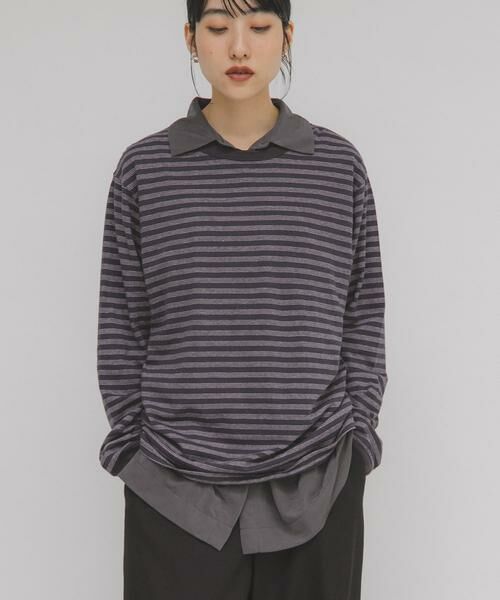 KBF / ケービーエフ Tシャツ | マルチボーダーロンTEE | 詳細11