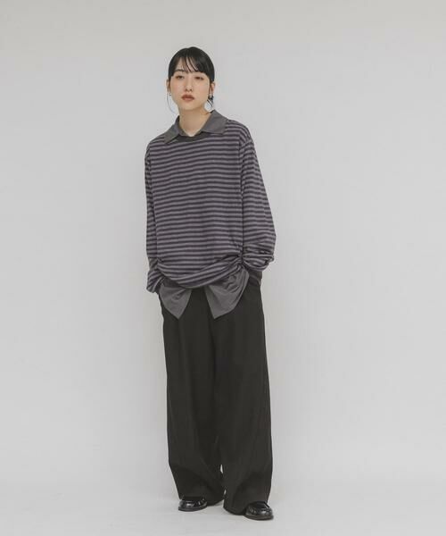 KBF / ケービーエフ Tシャツ | マルチボーダーロンTEE | 詳細12