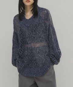 KBF / ケービーエフ ニット・セーター | シースルースパンコールニット