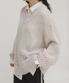 KBF / ケービーエフ ニット・セーター | シースルースパンコールニット