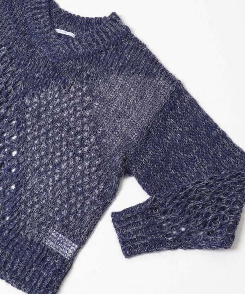 KBF / ケービーエフ ニット・セーター | シースルースパンコールニット | 詳細6