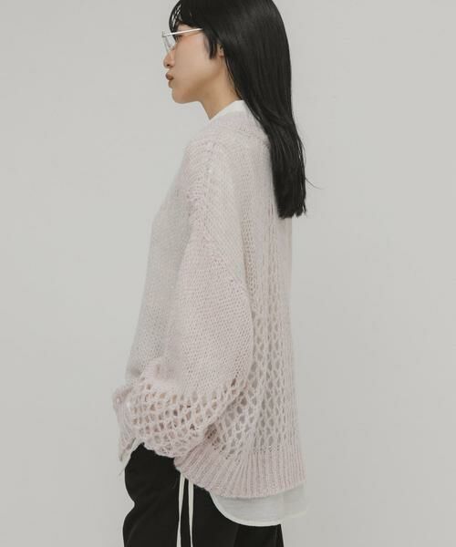 KBF / ケービーエフ ニット・セーター | シースルースパンコールニット | 詳細12