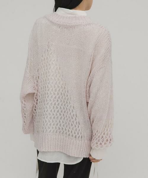 KBF / ケービーエフ ニット・セーター | シースルースパンコールニット | 詳細13