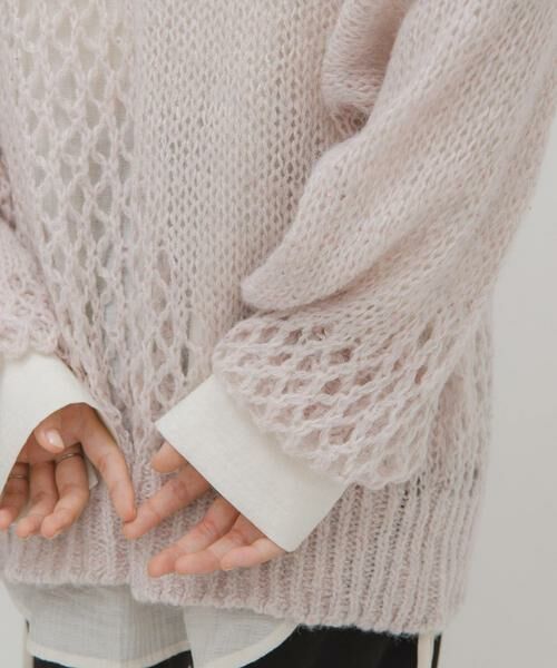 KBF / ケービーエフ ニット・セーター | シースルースパンコールニット | 詳細14