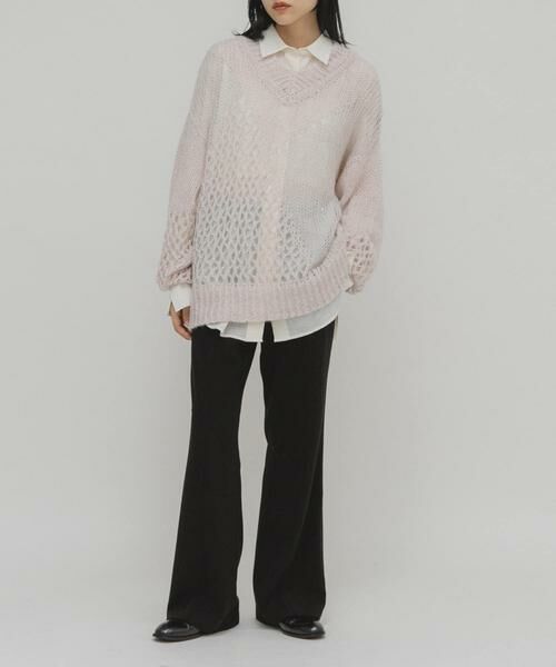 KBF / ケービーエフ ニット・セーター | シースルースパンコールニット | 詳細15