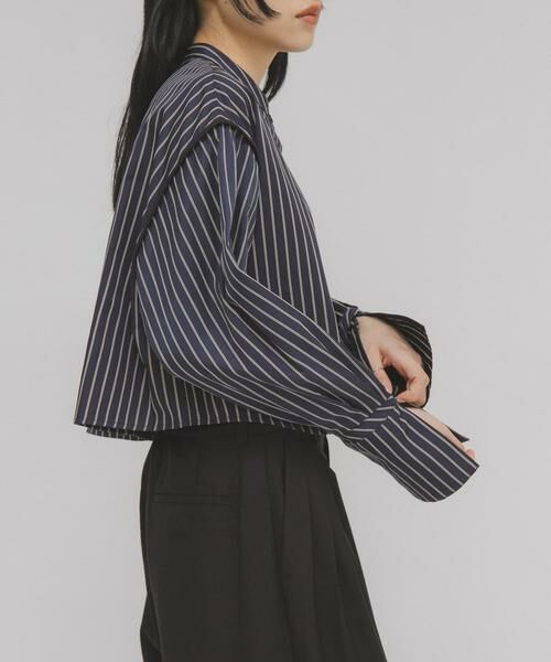KBF / ケービーエフ シャツ・ブラウス | ヘムデザインクロップドシャツ | 詳細11