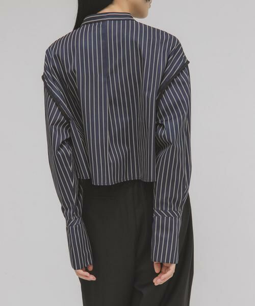 KBF / ケービーエフ シャツ・ブラウス | ヘムデザインクロップドシャツ | 詳細12