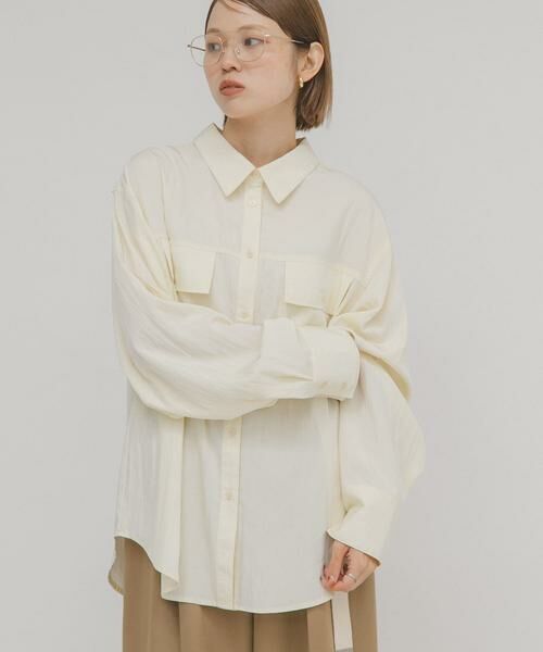 KBF / ケービーエフ シャツ・ブラウス | フラップデザインシャツ | 詳細1