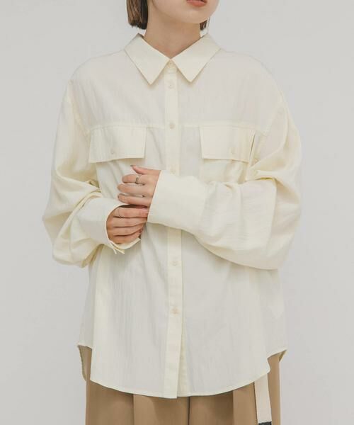KBF / ケービーエフ シャツ・ブラウス | フラップデザインシャツ | 詳細2