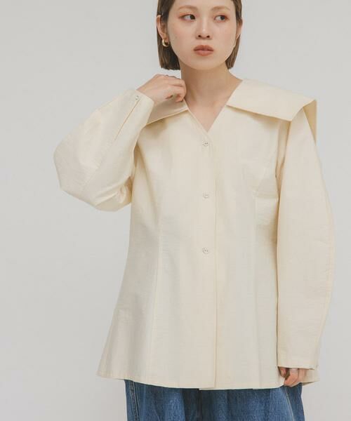 KBF / ケービーエフ シャツ・ブラウス | セーラーカラーシェイプブラウス | 詳細1