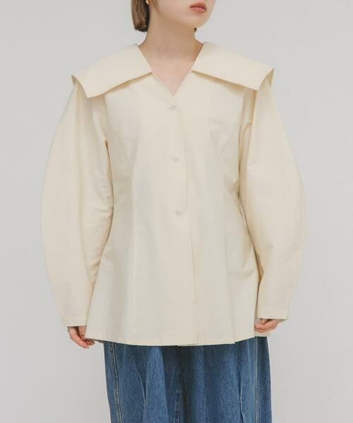 KBF / ケービーエフ シャツ・ブラウス | セーラーカラーシェイプブラウス | 詳細2