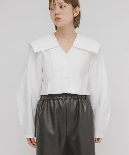 KBF / ケービーエフ シャツ・ブラウス | セーラーカラーシェイプブラウス | 詳細14