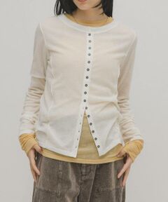 KBF / ケービーエフ Tシャツ | バイカラーレイヤードカットソー