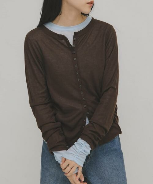 KBF / ケービーエフ Tシャツ | バイカラーレイヤードカットソー | 詳細2