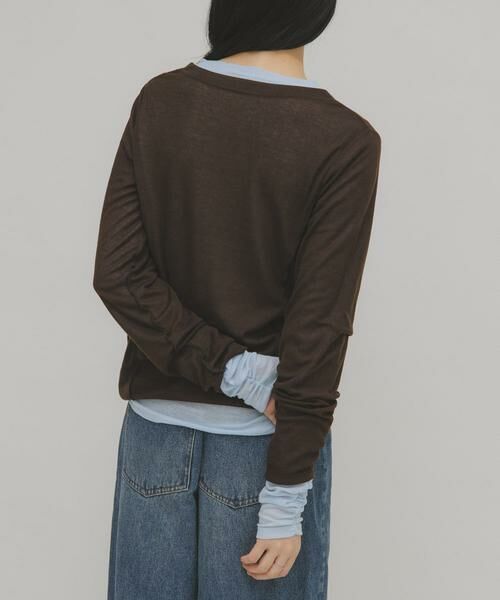 KBF / ケービーエフ Tシャツ | バイカラーレイヤードカットソー | 詳細3