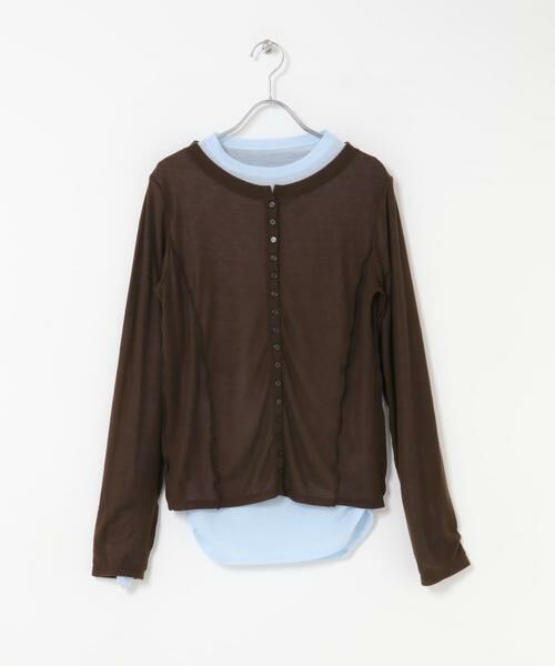 KBF / ケービーエフ Tシャツ | バイカラーレイヤードカットソー | 詳細8