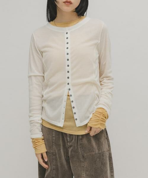 KBF / ケービーエフ Tシャツ | バイカラーレイヤードカットソー | 詳細15