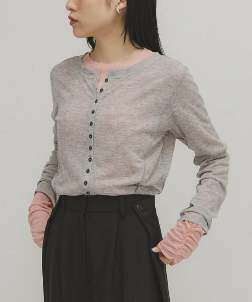 KBF / ケービーエフ Tシャツ | バイカラーレイヤードカットソー | 詳細24