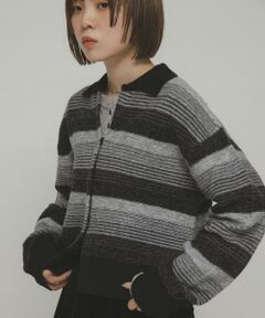 KBF / ケービーエフ カーディガン・ボレロ | グラデーションボーダーカーディガン