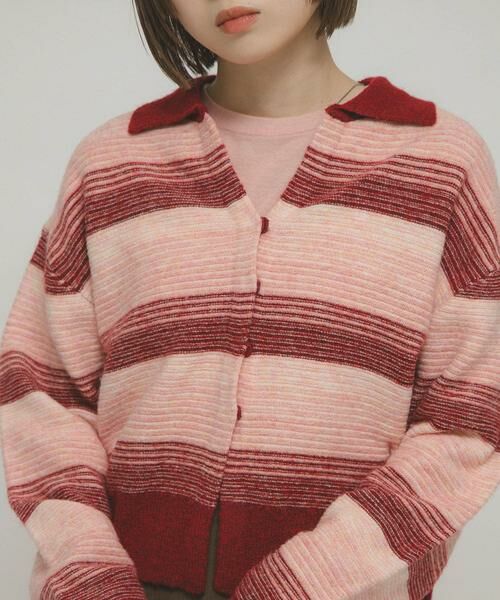 KBF / ケービーエフ カーディガン・ボレロ | グラデーションボーダーカーディガン | 詳細1