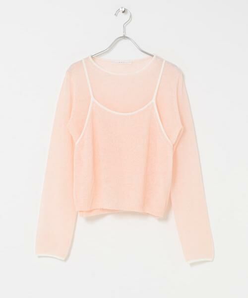 KBF / ケービーエフ ニット・セーター | バイカラーキャミレイヤードニット | 詳細8