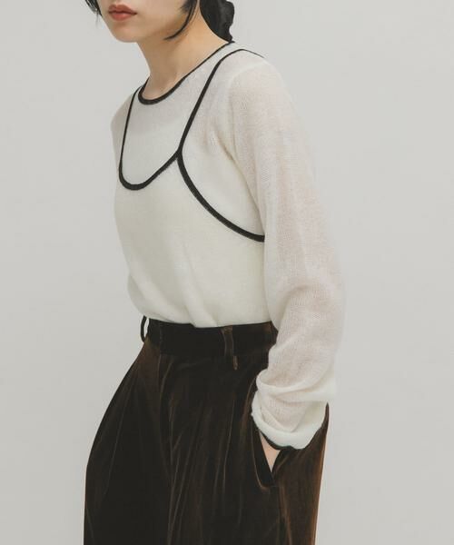 KBF / ケービーエフ ニット・セーター | バイカラーキャミレイヤードニット | 詳細13