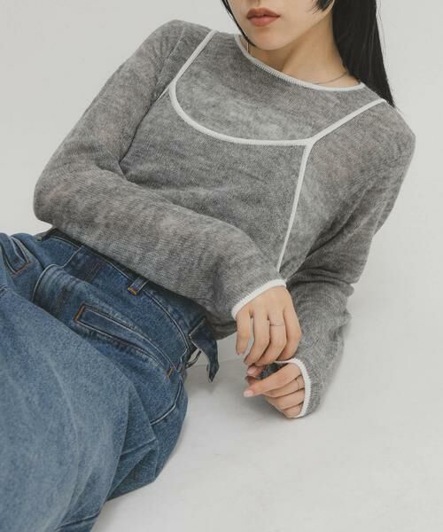 KBF / ケービーエフ ニット・セーター | バイカラーキャミレイヤードニット | 詳細19