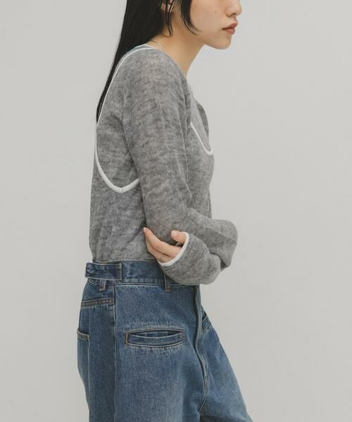 KBF / ケービーエフ ニット・セーター | バイカラーキャミレイヤードニット | 詳細20