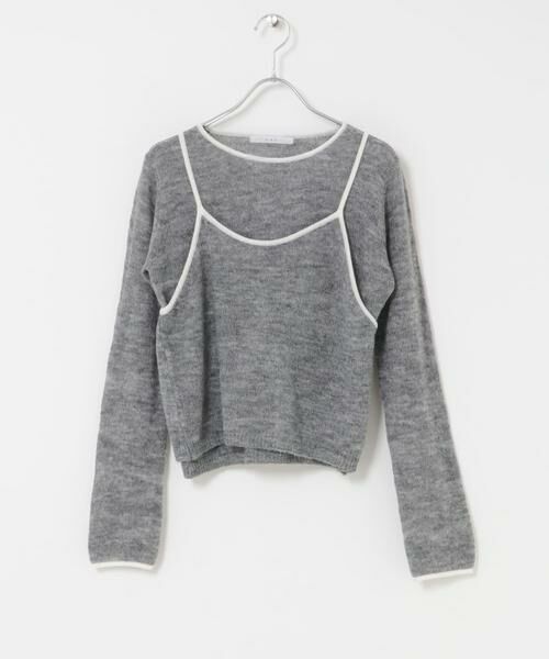 KBF / ケービーエフ ニット・セーター | バイカラーキャミレイヤードニット | 詳細25