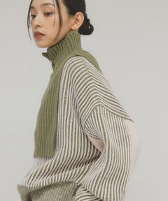 KBF / ケービーエフ ニット・セーター | レイヤードハーフZIPニット