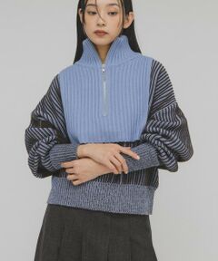 KBF / ケービーエフ ニット・セーター | レイヤードハーフZIPニット