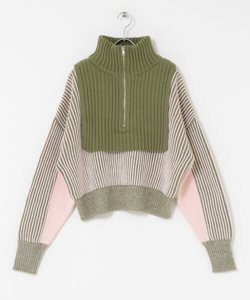 KBF / ケービーエフ ニット・セーター | レイヤードハーフZIPニット | 詳細8