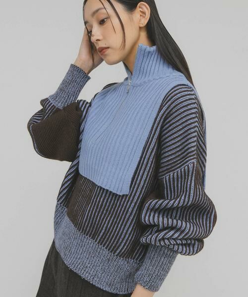 KBF / ケービーエフ ニット・セーター | レイヤードハーフZIPニット | 詳細10