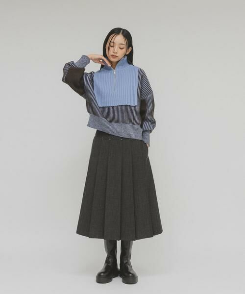 KBF / ケービーエフ ニット・セーター | レイヤードハーフZIPニット | 詳細12