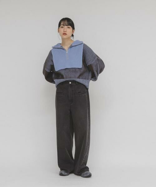 KBF / ケービーエフ ニット・セーター | レイヤードハーフZIPニット | 詳細15