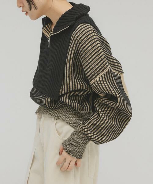 KBF / ケービーエフ ニット・セーター | レイヤードハーフZIPニット | 詳細20