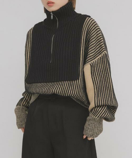 KBF / ケービーエフ ニット・セーター | レイヤードハーフZIPニット | 詳細22