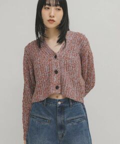 KBF / ケービーエフ ニット・セーター | スラブMIXショートカーディガン