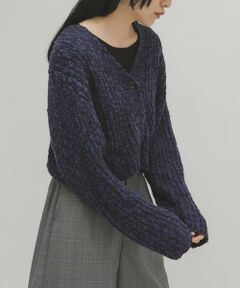 KBF / ケービーエフ ニット・セーター | スラブMIXショートカーディガン