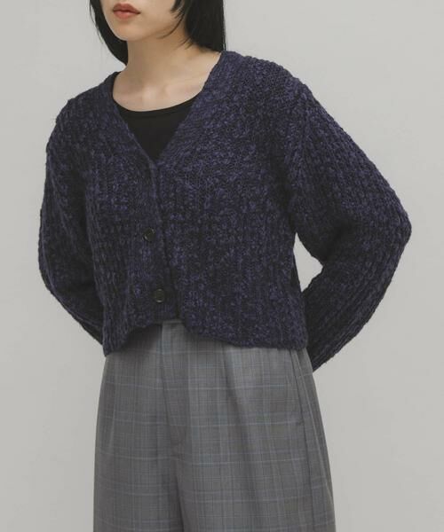 KBF / ケービーエフ ニット・セーター | スラブMIXショートカーディガン | 詳細10